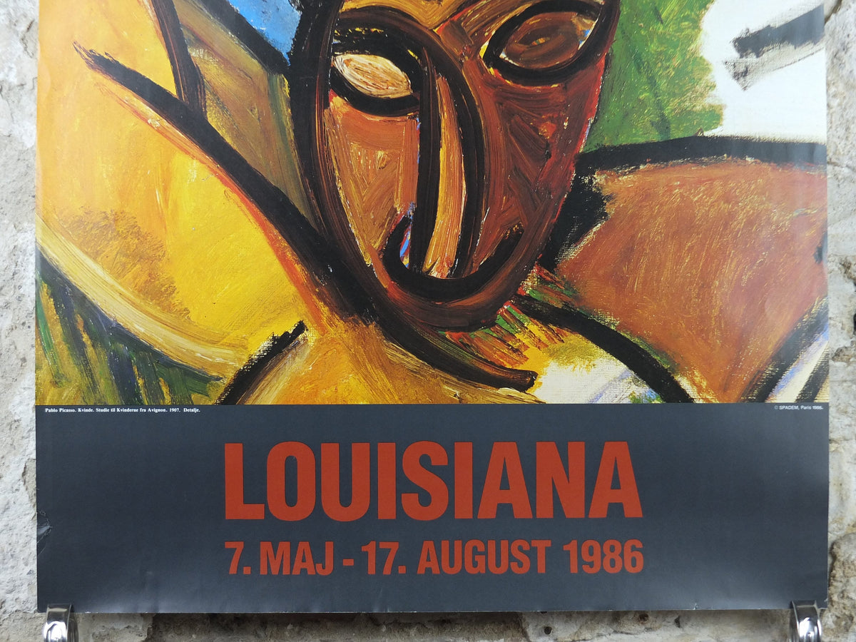 1986 Pablo Picasso Poster, The Woman from Avignon 1907, Louisiana Museum of Modern Art, Copenhagen, gallery exhibition, wall art decor