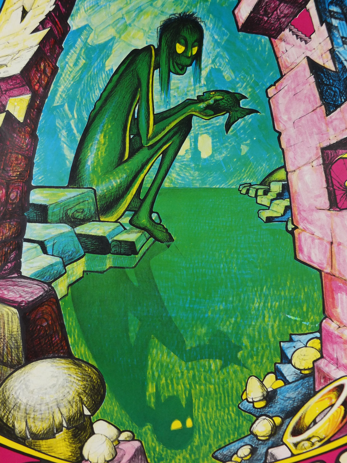 1969 Lord of the Rings Gollum Poster, Smeagol by D. de S. Pernes, J.R.R. Tolkien, Middle Earth, Third Age fantasy fiction wall art decor
