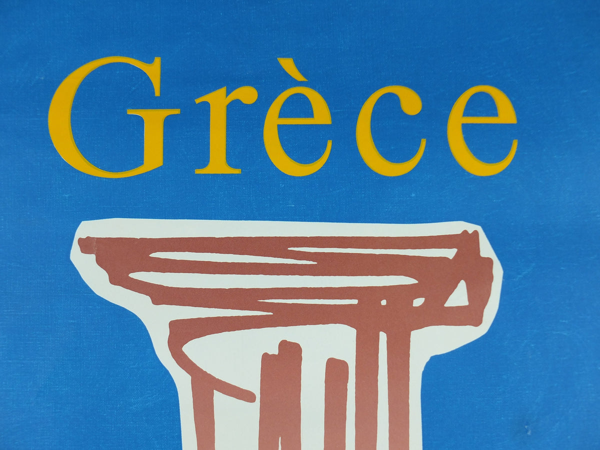 1967 Original Air France Poster, Greece by Georges Mathieu, lyrical abstraction, Abstract Art, Grece Aviation, travel wall art decor