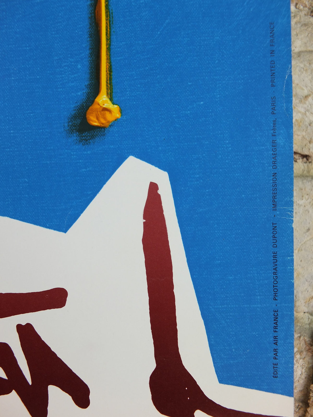 1967 Original Air France Poster, Greece by Georges Mathieu, lyrical abstraction, Abstract Art, Grece Aviation, travel wall art decor