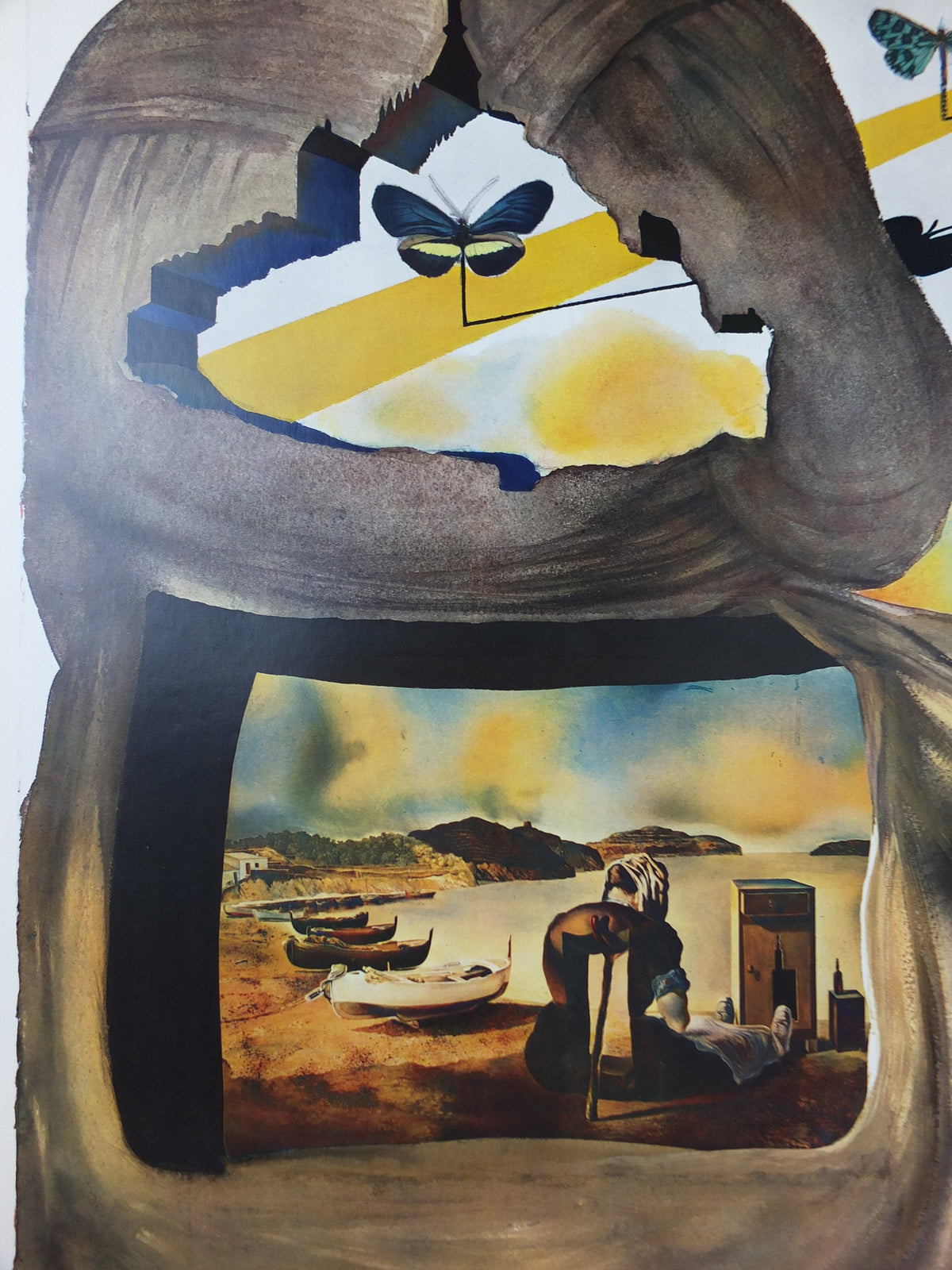 Vintage Dali Normandie Poster, Salvador Dali, Butterflies, SNCF, travel tourism, 100cmx62cm, Chemins de fer Francais, wall art 1970s