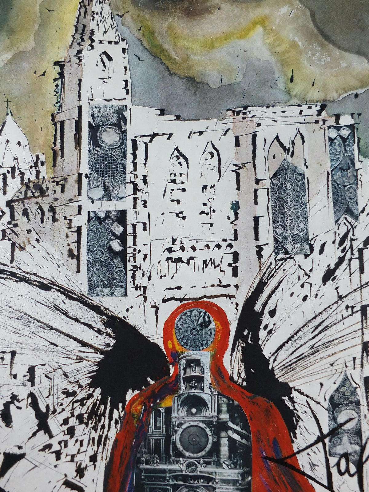Vintage Dali Alsace Poster, Salvador Dali, Butterflies, SNCF, travel tourism, 100cmx62cm, Chemins de fer Francais, wall art 1970s