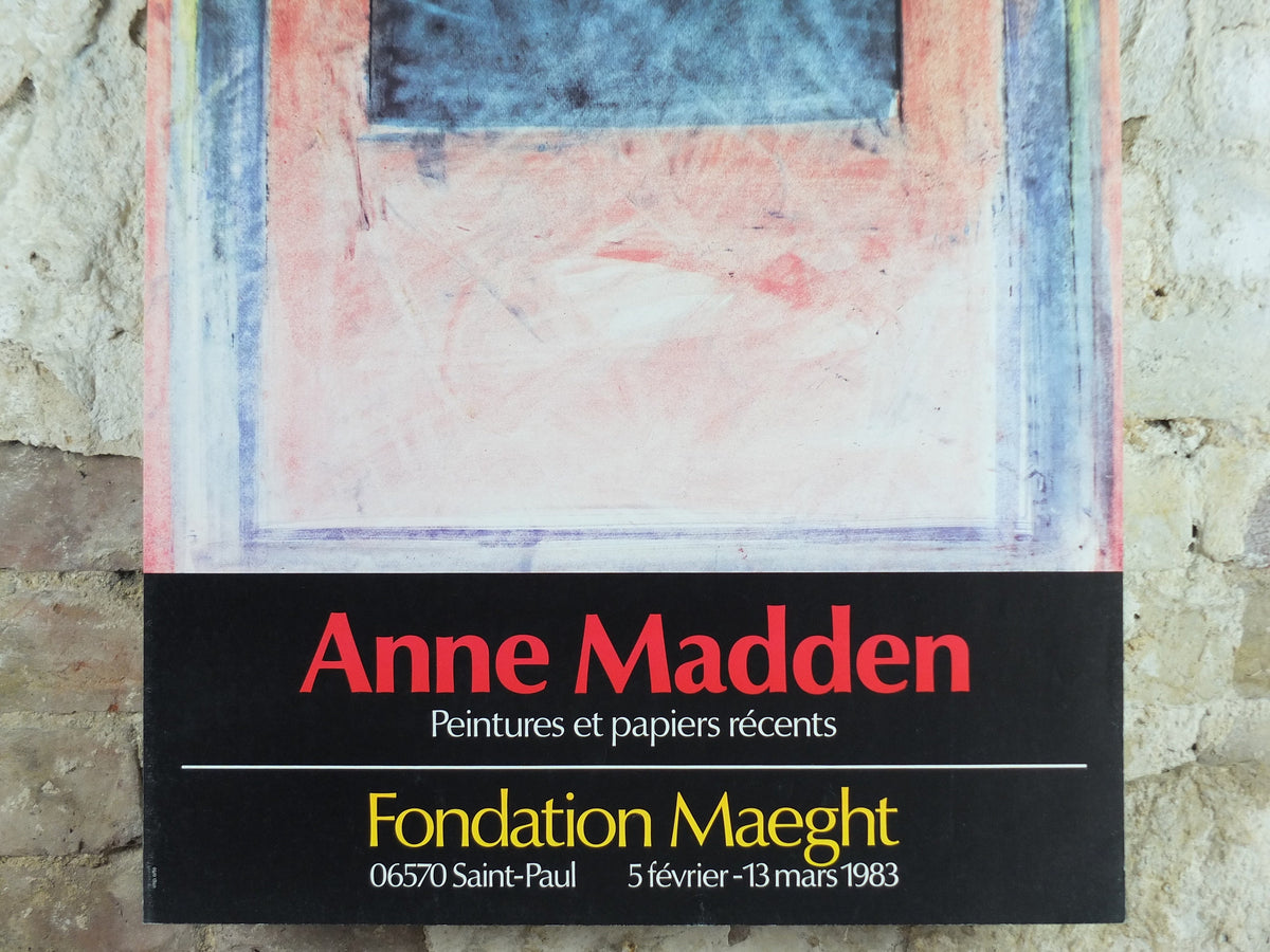 1983 Anne Madden Poster, Abstract, Fondation Maeght Paris, gallery exhibition, wall art decor