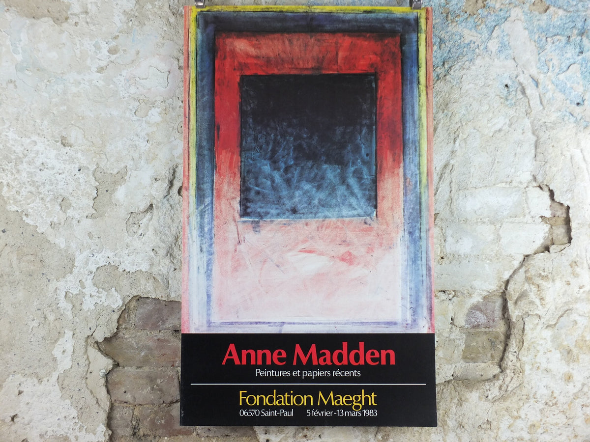 1983 Anne Madden Poster, Abstract, Fondation Maeght Paris, gallery exhibition, wall art decor