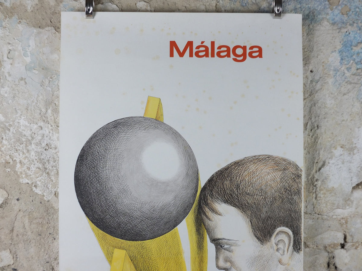 1982 World Cup Poster, Malaga Spain 82 Espana, Copa del Mundo de futbol, Richard Topor, football, soccer, original sport wall art decor
