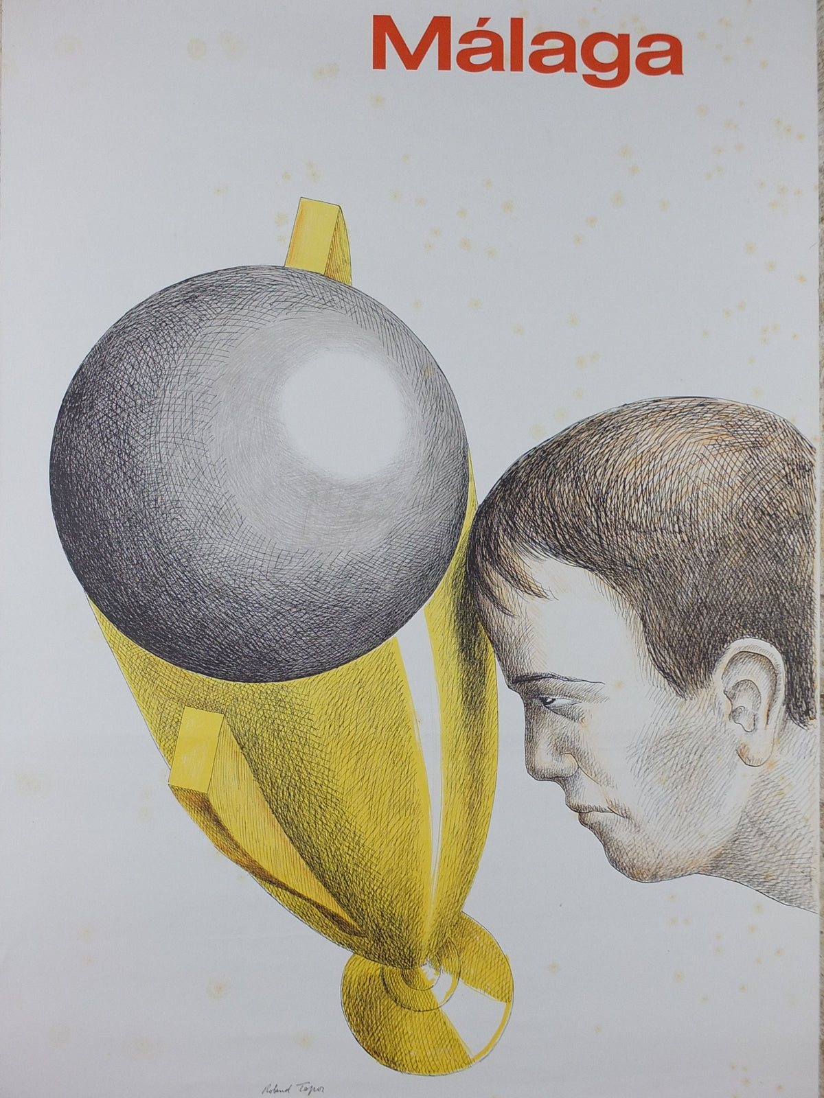 1982 World Cup Poster, Malaga Spain 82 Espana, Copa del Mundo de futbol, Richard Topor, football, soccer, original sport wall art decor