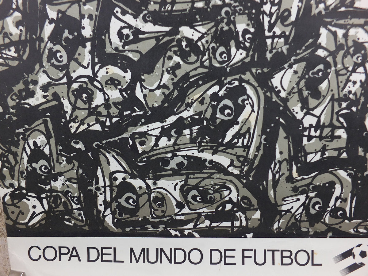 1982 World Cup Poster, Sevilla Spain 82 Espana, Copa del Mundo de Futbol, Antonio Saura, football, soccer, original sport wall art decor