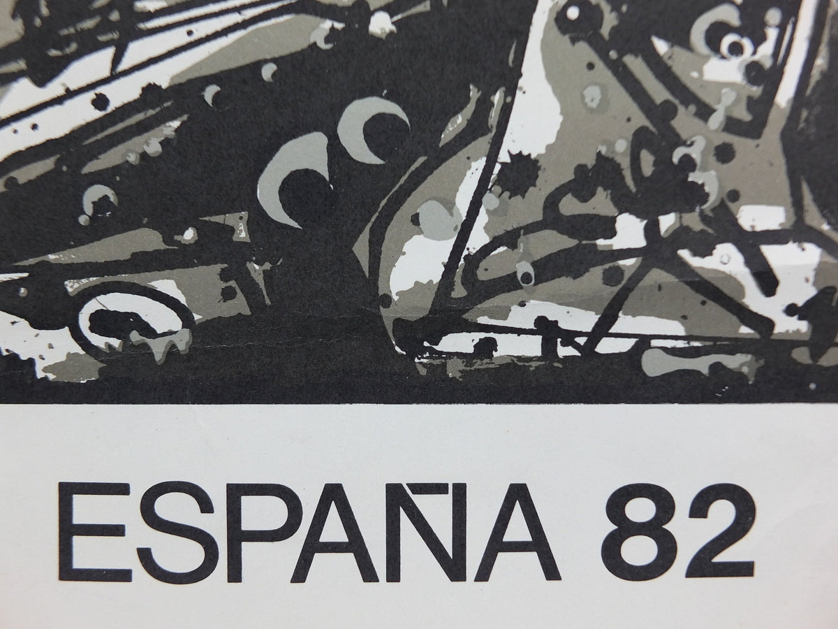 1982 World Cup Poster, Sevilla Spain 82 Espana, Copa del Mundo de Futbol, Antonio Saura, football, soccer, original sport wall art decor