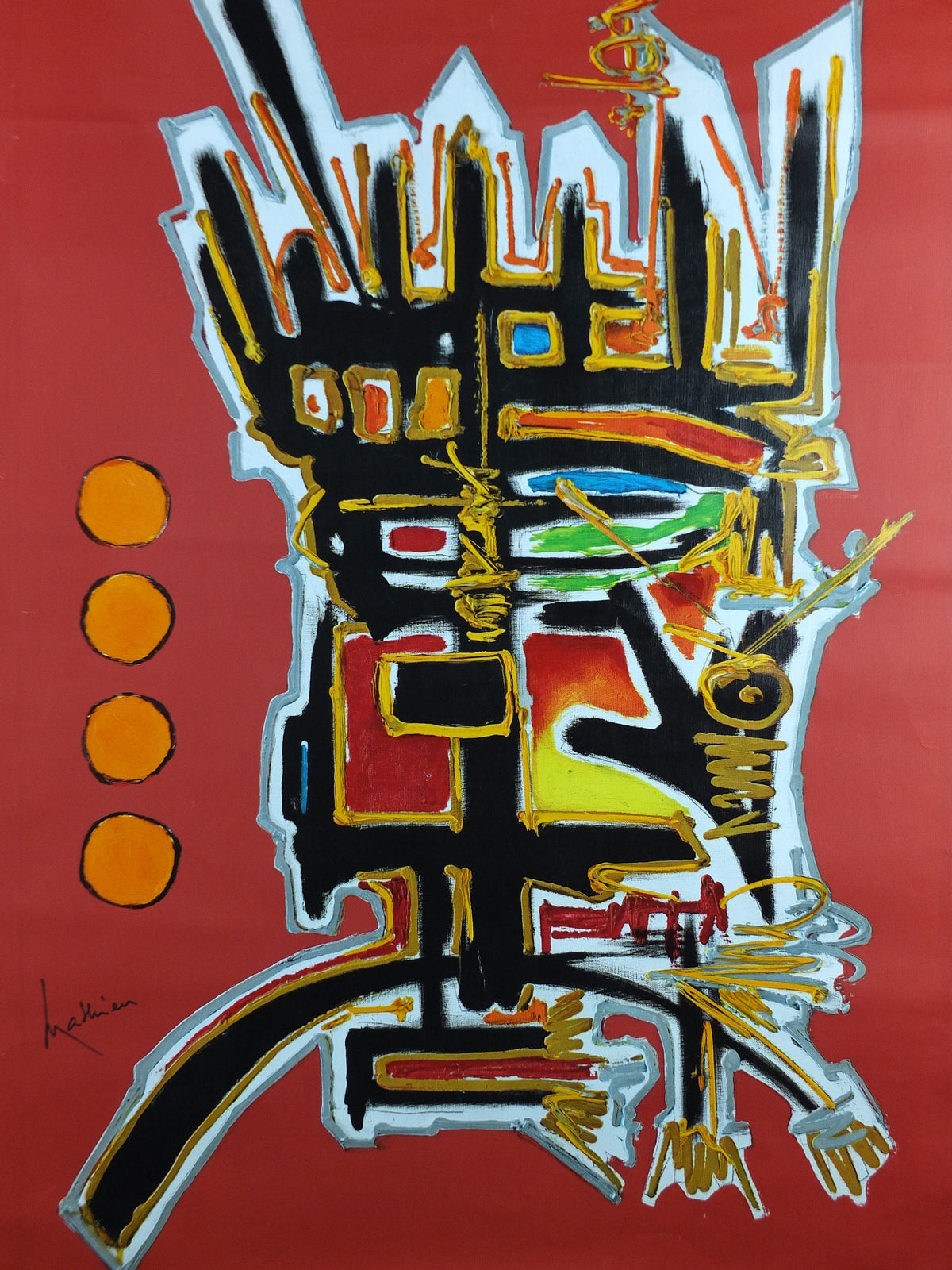 1967 Original Air France Poster, Mexico by Georges Mathieu, lyrical abstraction, Abstract Art, Aviation, travel wall art decor
