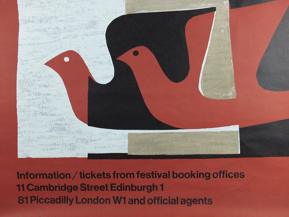 1967 Edinburgh International Festival Poster, Scottish Arts Festival, classical music and performing arts, wall art decor
