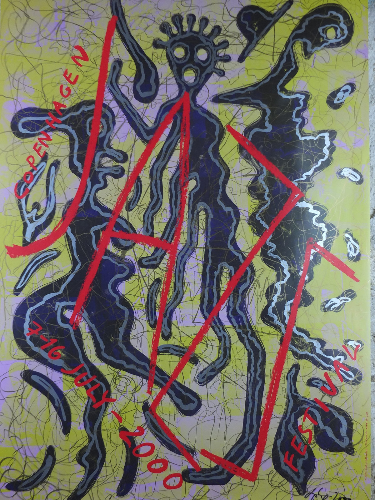 2000 signed Copenhagen Jazz Festival Poster, hand signed by Bjørn Nørgaard, Denmark, Bjorn Norgaard, music, wall art decor