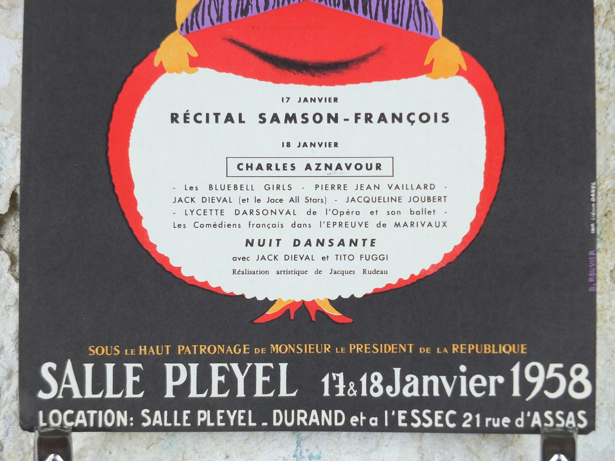 1958 Festival ESSEC Poster, École Supérieure des Sciences Economiques et Commerciales, dance ballroom ball, wall art decor
