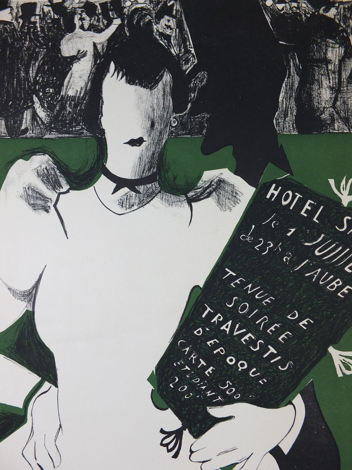 1950s Toulouse Lautrec ENSAAMA Poster, by Christian Combal, Ecole des Métiers d'Art, Decorative arts, dance ballroom ball, wall art decor