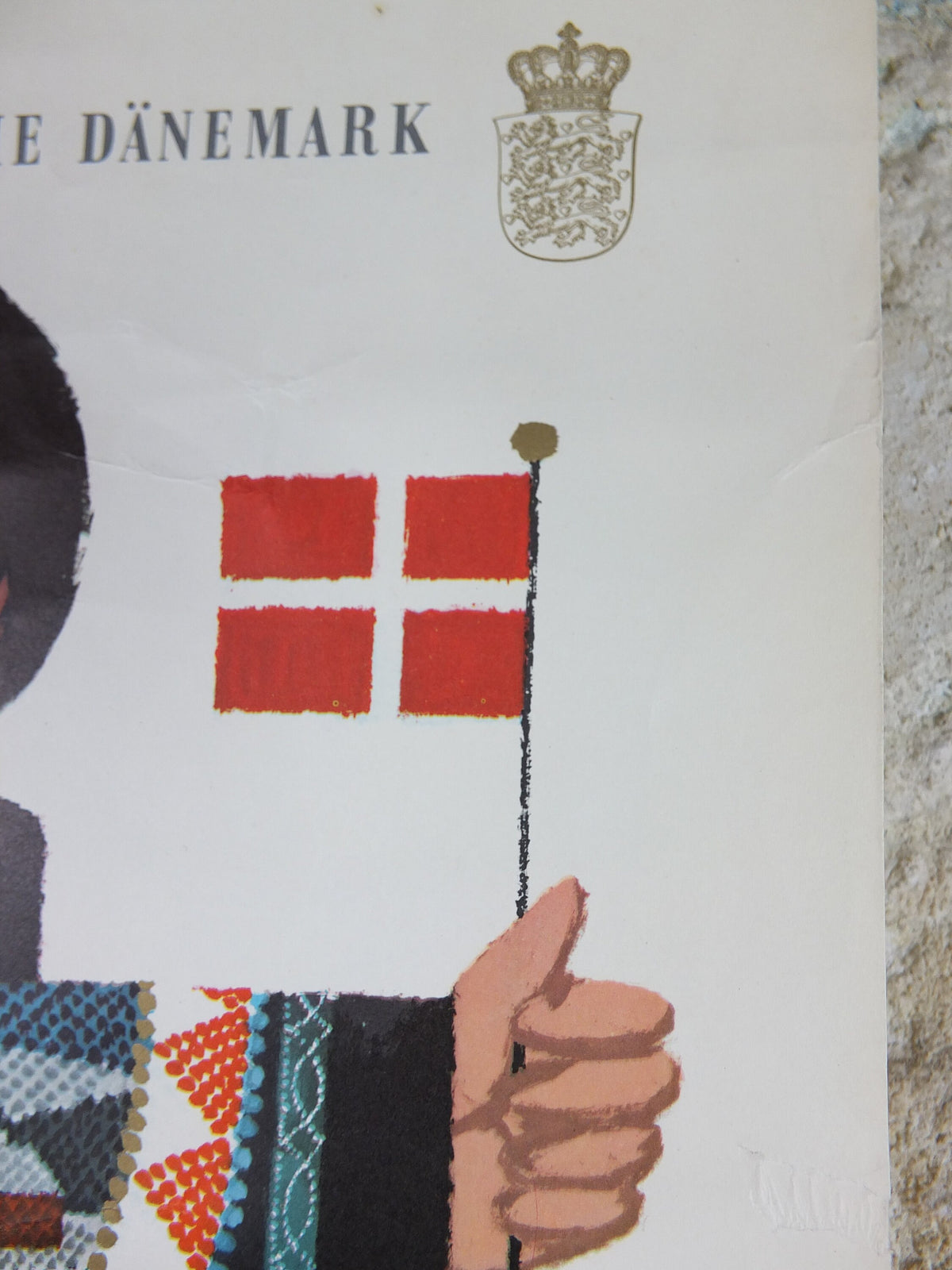 1960s Denmark and Arctic Greenland Poster, a young fisherman in Greenlandic dress , by Ib Antoni, Denmark, original Travel wall art decor