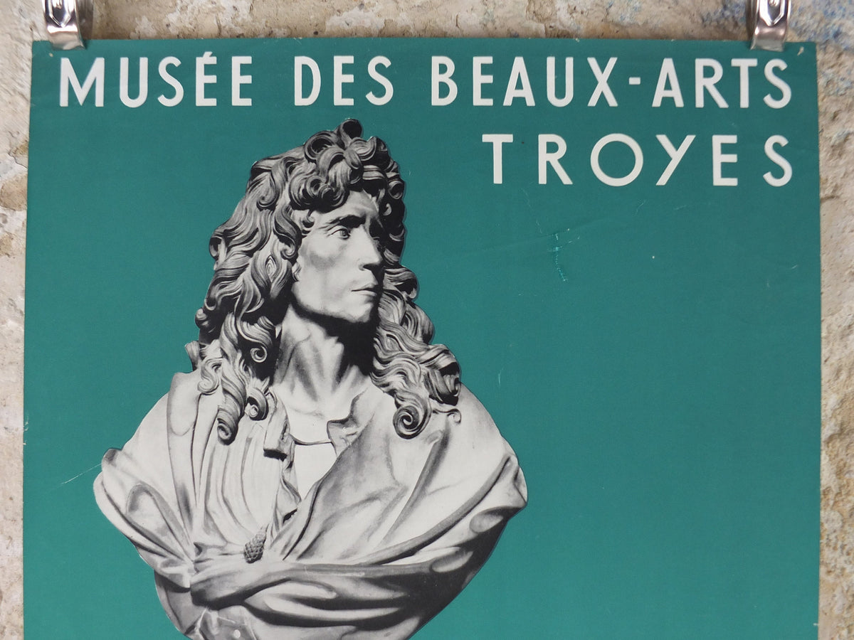 1955 Pierre Mignard & François Girardon Poster, Versailles Court Sculptors, Musee des Beaux Arts Troyes, gallery exhibition wall art decor