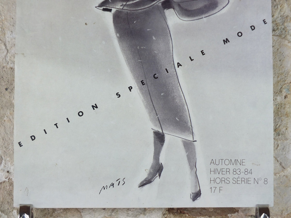 1983 Marie Claire Poster, by Mats Gustafson, poster for the Autumn / Winter 1983 - 1984 magazine, fashion Advertising, wall art decor