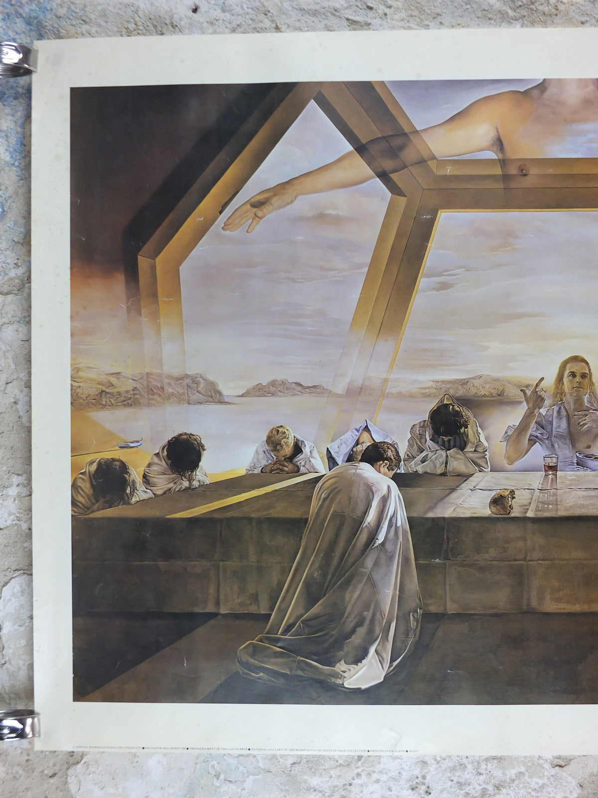 1970s Salvador Dali Poster, The Sacrament of the Last Supper, Jesus religious art, Cubism, Dada, Surrealism, wall art decor