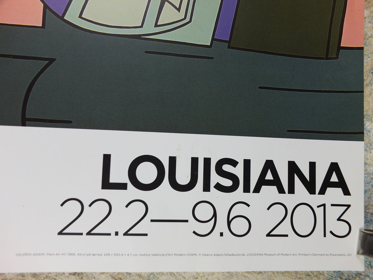 2013 Valerio Adami Poster, Plein Air N.Y., 1968, triptych, Louisiana Museum of Modern Art, pop art, retro wall art decor