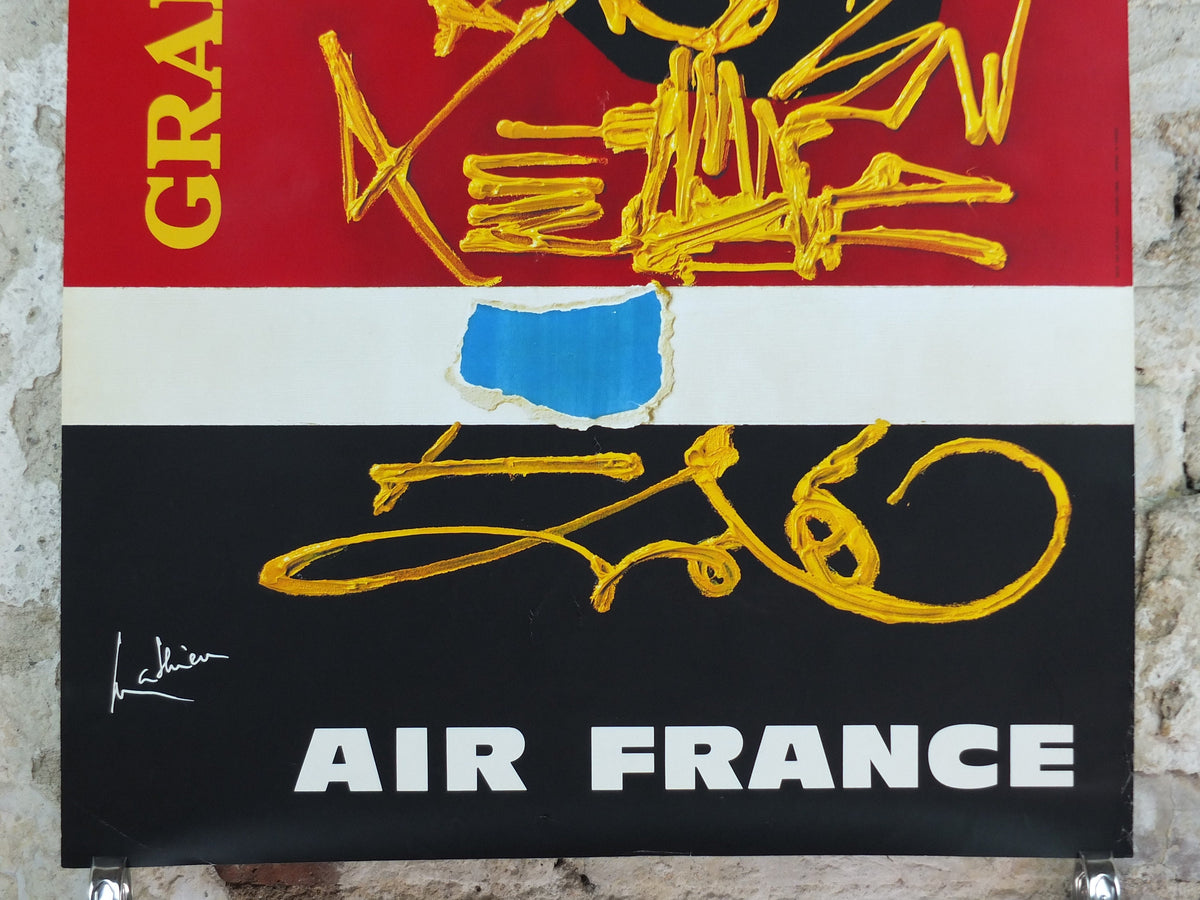 1967 Original Air France Poster, Great Britain by Georges Mathieu, lyrical abstraction, Abstract Art, Grande Bretagne, travel wall art decor