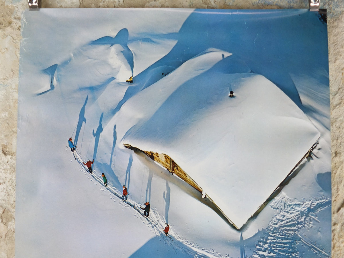1970s Salzburg Ski Poster, Schlossalm winter sports in the Gastein Valley, Austria Alps travel tourism skiing, wall art decor