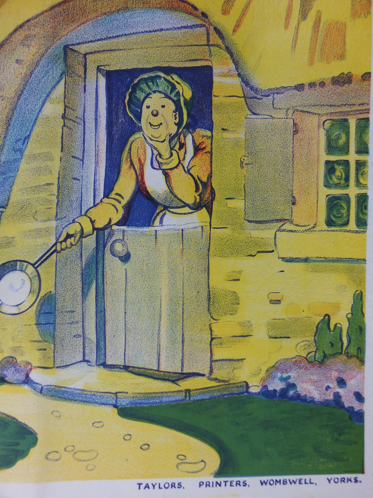 1930s Little Red Riding Hood Pantomime Poster, panto theatre from Taylors of Wombwell Yorkshire, lithograph wall art decor