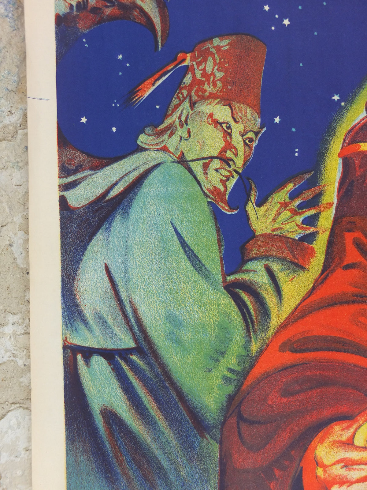 1930s Aladdin Pantomime Poster, panto theatre from Taylors of Wombwell Yorkshire, lithograph wall art decor