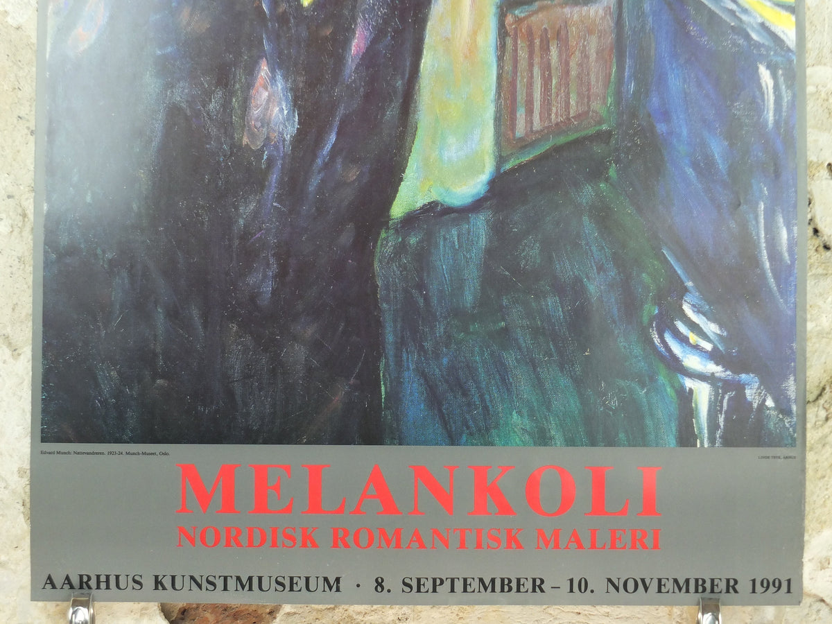 1991 Edvard Munch Poster, The Night Wanderer 1923 1924, Aarhus KunstMuseum, Expressionism, Symbolism, gallery exhibition, wall art decor