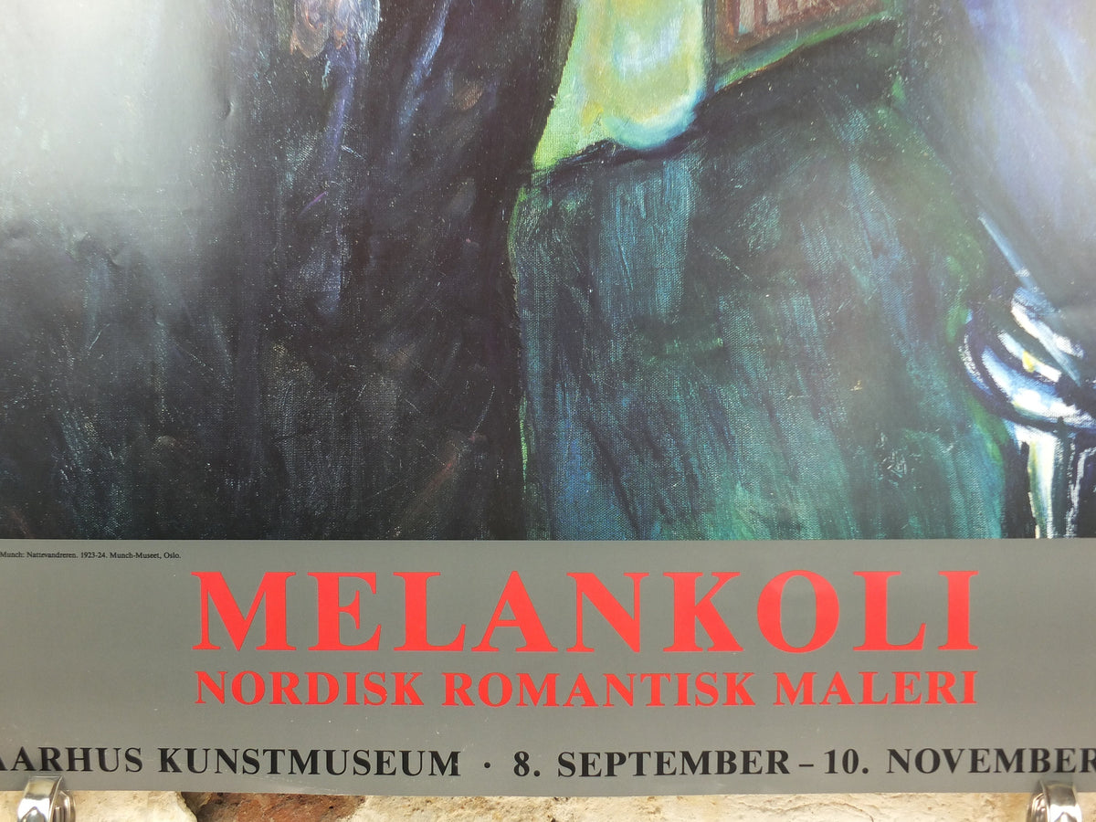 1991 Edvard Munch Poster, The Night Wanderer 1923 1924, Aarhus KunstMuseum, Expressionism, Symbolism, gallery exhibition, wall art decor