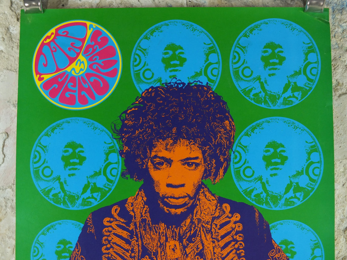 1990s Jimi Hendrix Poster, signed limited edition 66/500, Purple Haze, electric guitar master, music wall art decor