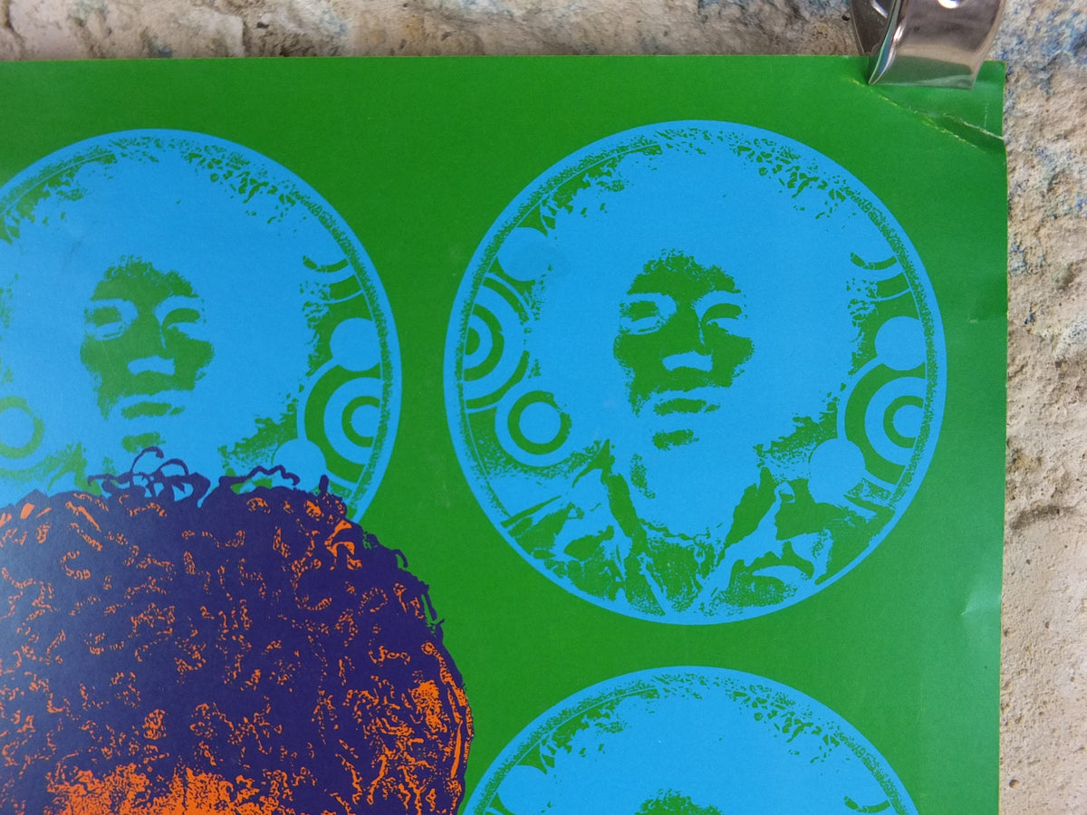 1990s Jimi Hendrix Poster, signed limited edition 66/500, Purple Haze, electric guitar master, music wall art decor