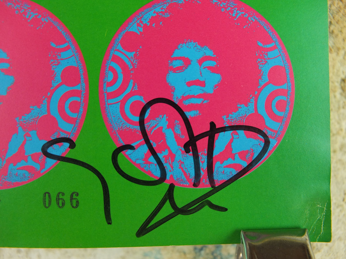 1990s Jimi Hendrix Poster, signed limited edition 66/500, Purple Haze, electric guitar master, music wall art decor