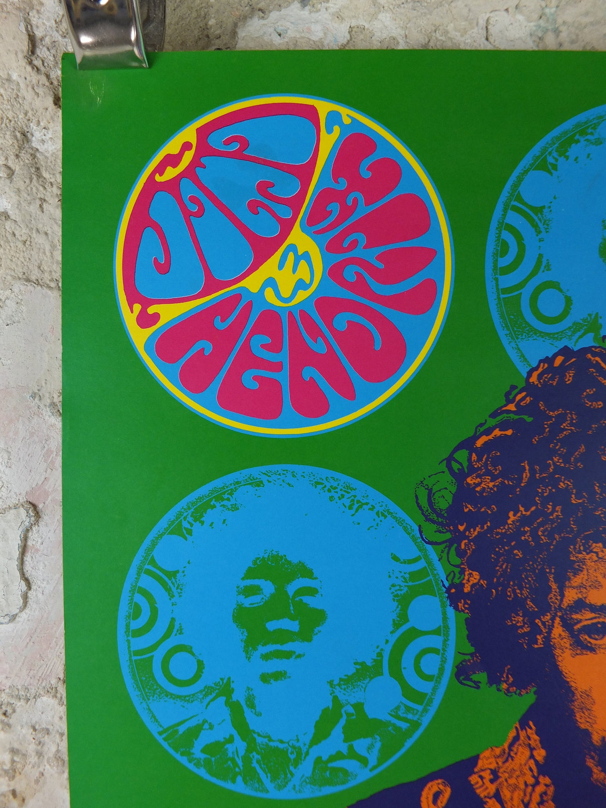 1990s Jimi Hendrix Poster, signed limited edition 66/500, Purple Haze, electric guitar master, music wall art decor