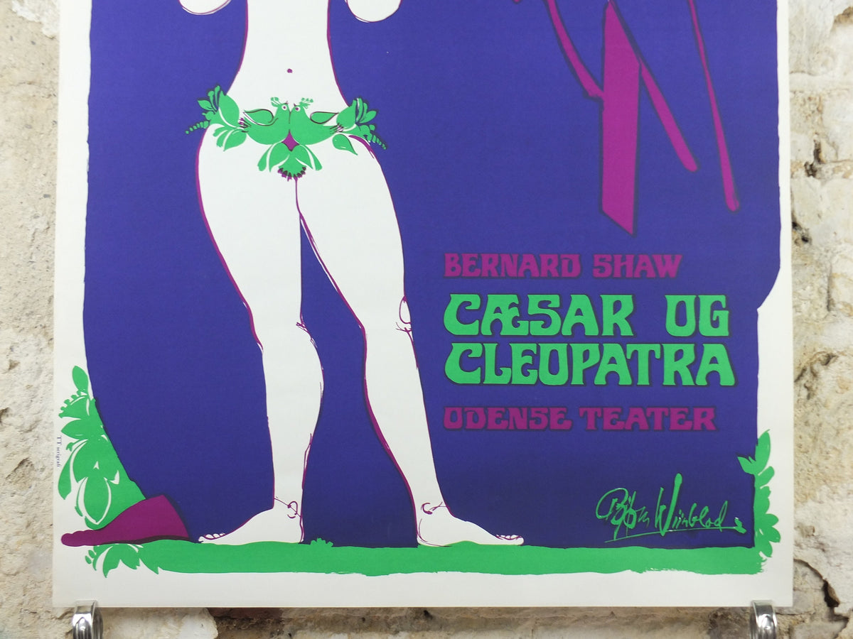 1974 Bjørn Wiinblad Poster, Caesar & Cleopatra, George Bernhard Shaw, Odense Theatre, theatre wall art decor