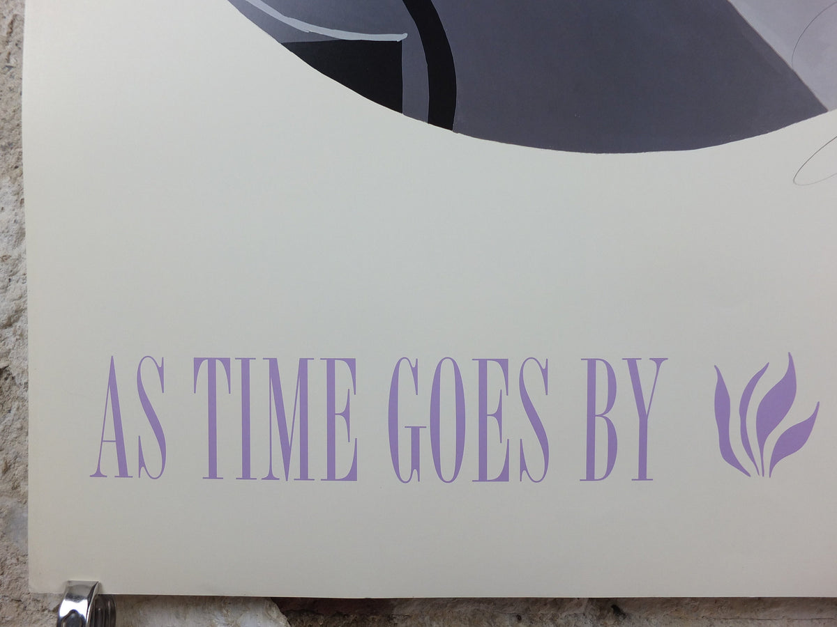 1996 Bjørn Wiinblad Poster, "As Time Goes By", a health awareness poster for Alzheimers in Dallas, health wall art decor