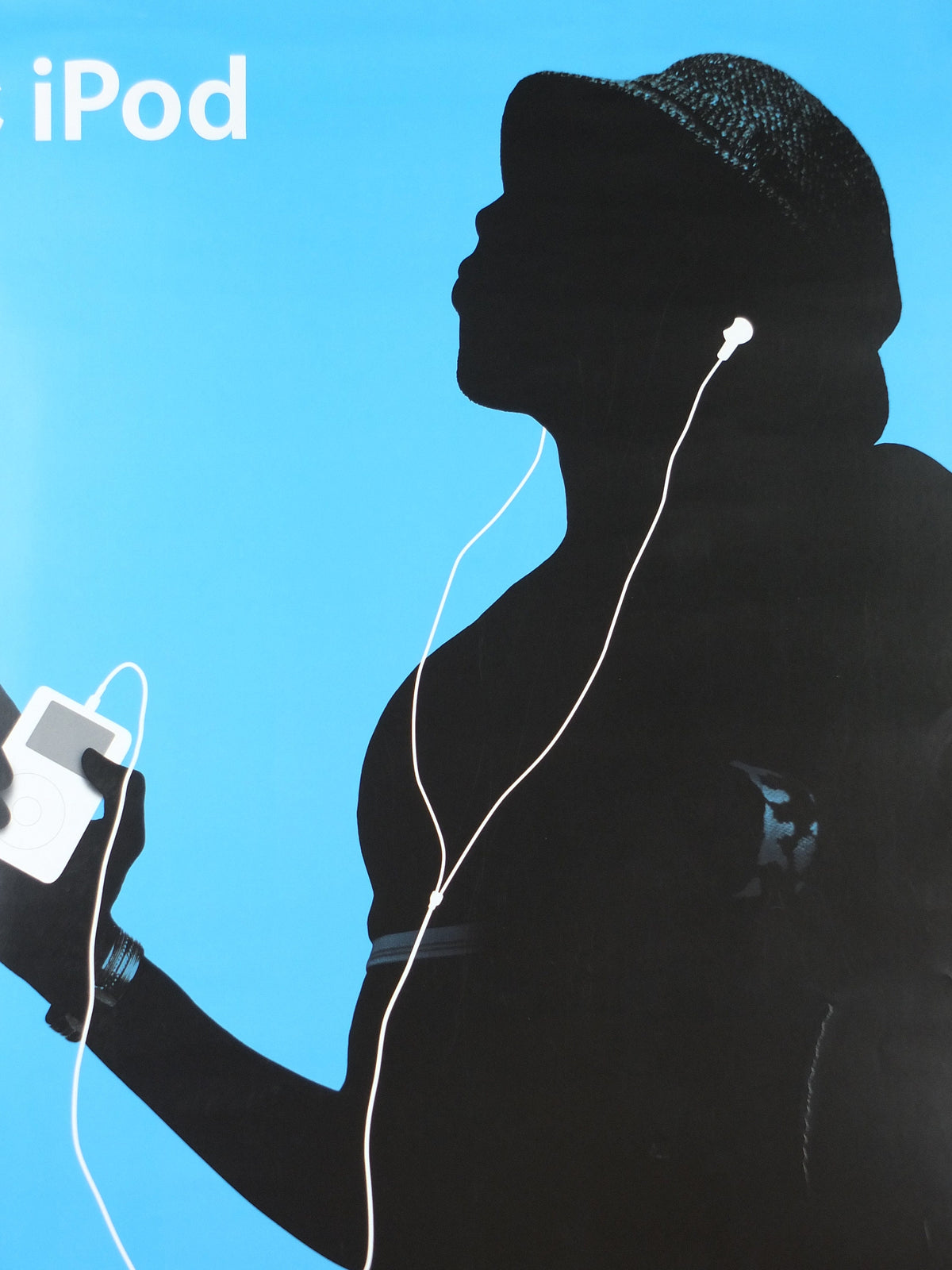 2004 Apple iPod Poster, original Dancing man in hat by Susan Alinsangan and Casey Leveque, music computer technology, retro wall art decor