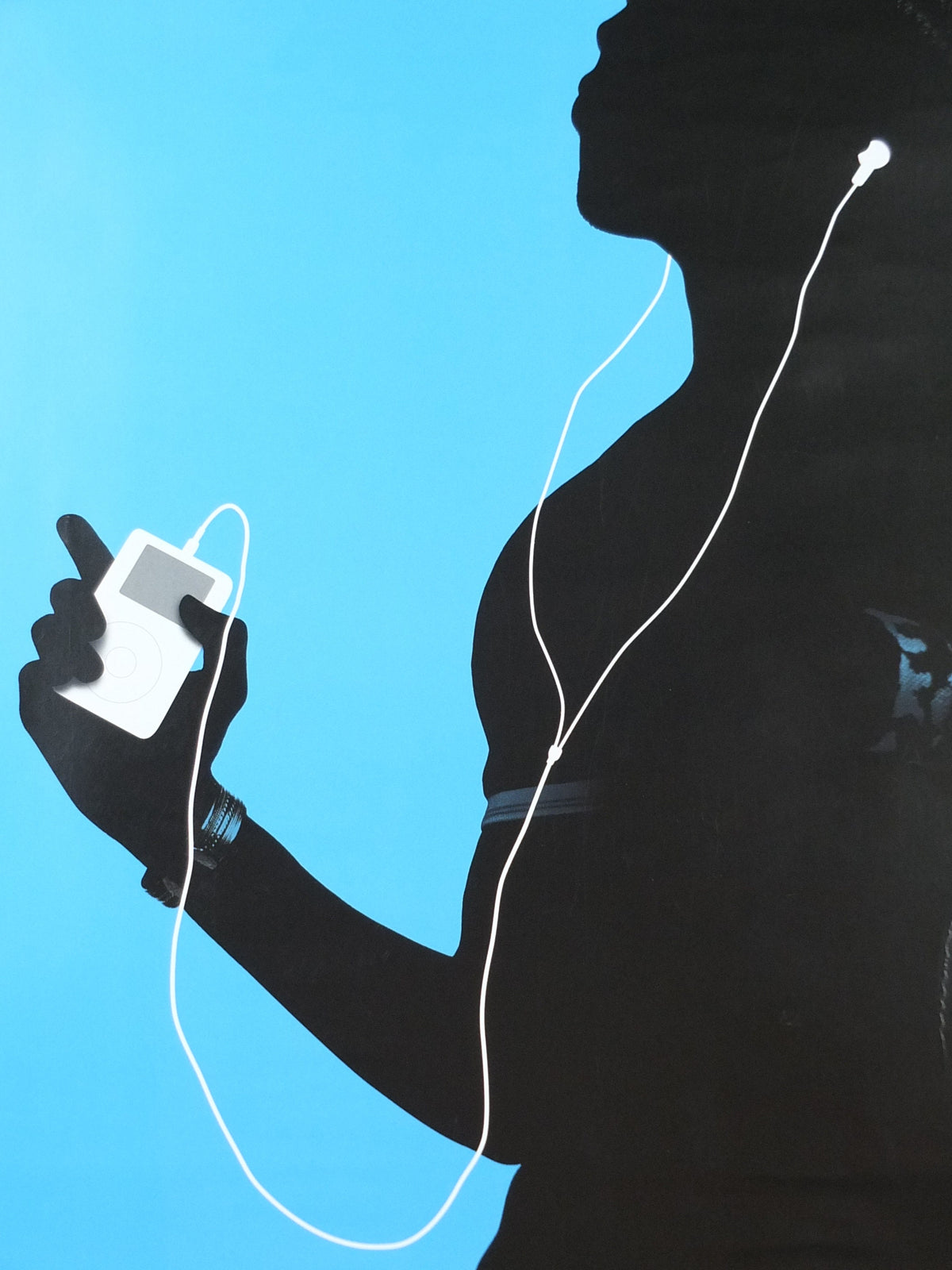 2004 Apple iPod Poster, original Dancing man in hat by Susan Alinsangan and Casey Leveque, music computer technology, retro wall art decor