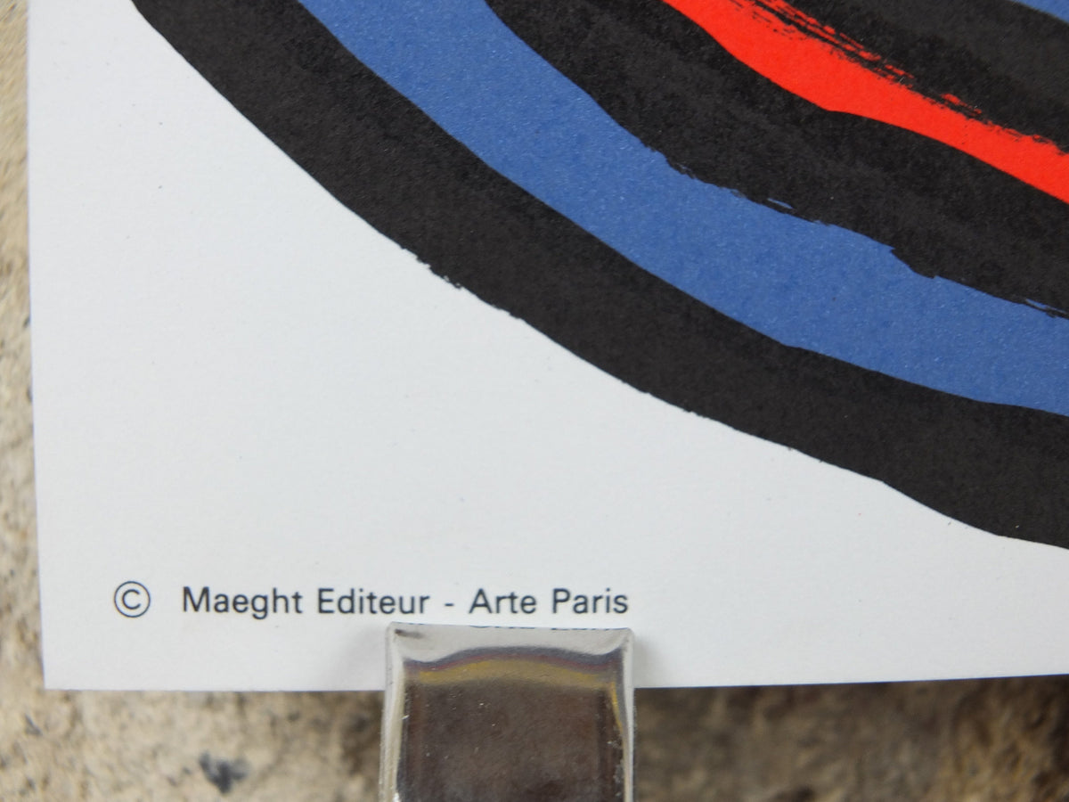 1973 Alexander Calder Poster, The Triangles and Spirals, Galerie Maeght Paris, Innovative Mobiles artist, gallery exhibition, wall art decor