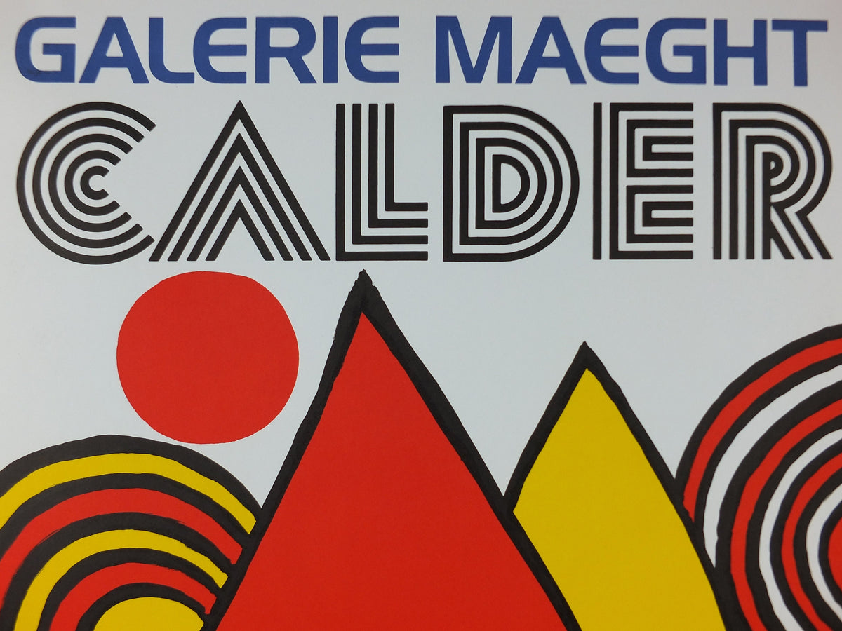 1973 Alexander Calder Poster, The Triangles and Spirals, Galerie Maeght Paris, Innovative Mobiles artist, gallery exhibition, wall art decor
