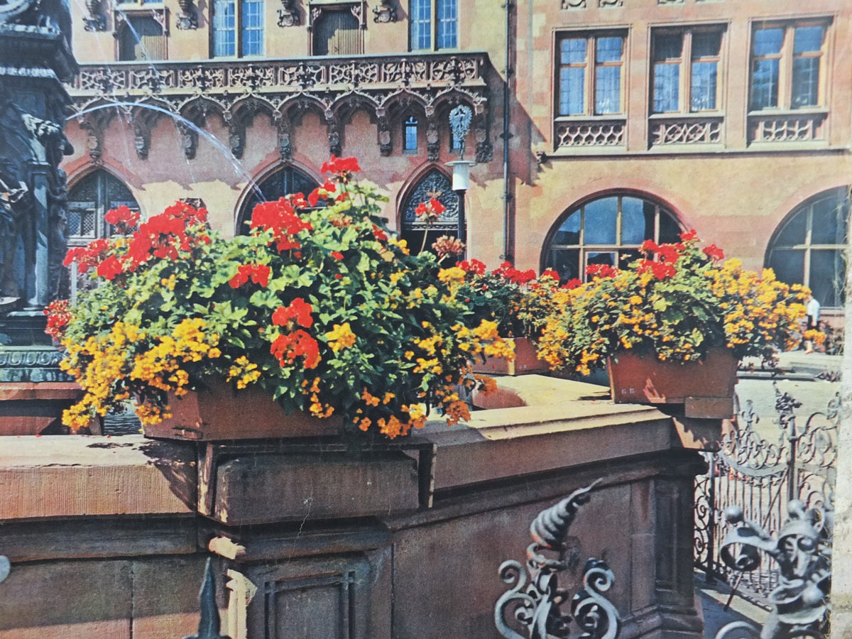 1963 Frankfurt on the Main Travel Poster, Romer Hotel de Ville, Germany, by Sepp Jager, tourism advertising wall art decor