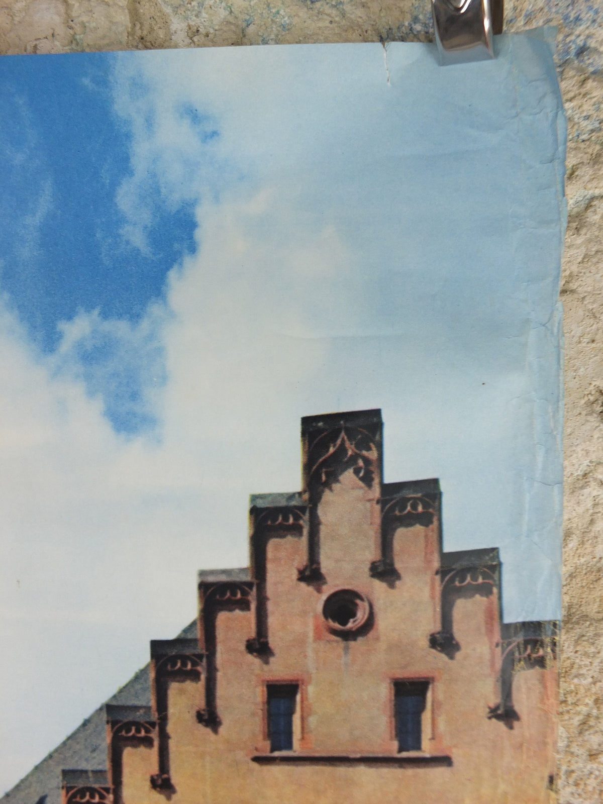 1963 Frankfurt on the Main Travel Poster, Romer Hotel de Ville, Germany, by Sepp Jager, tourism advertising wall art decor
