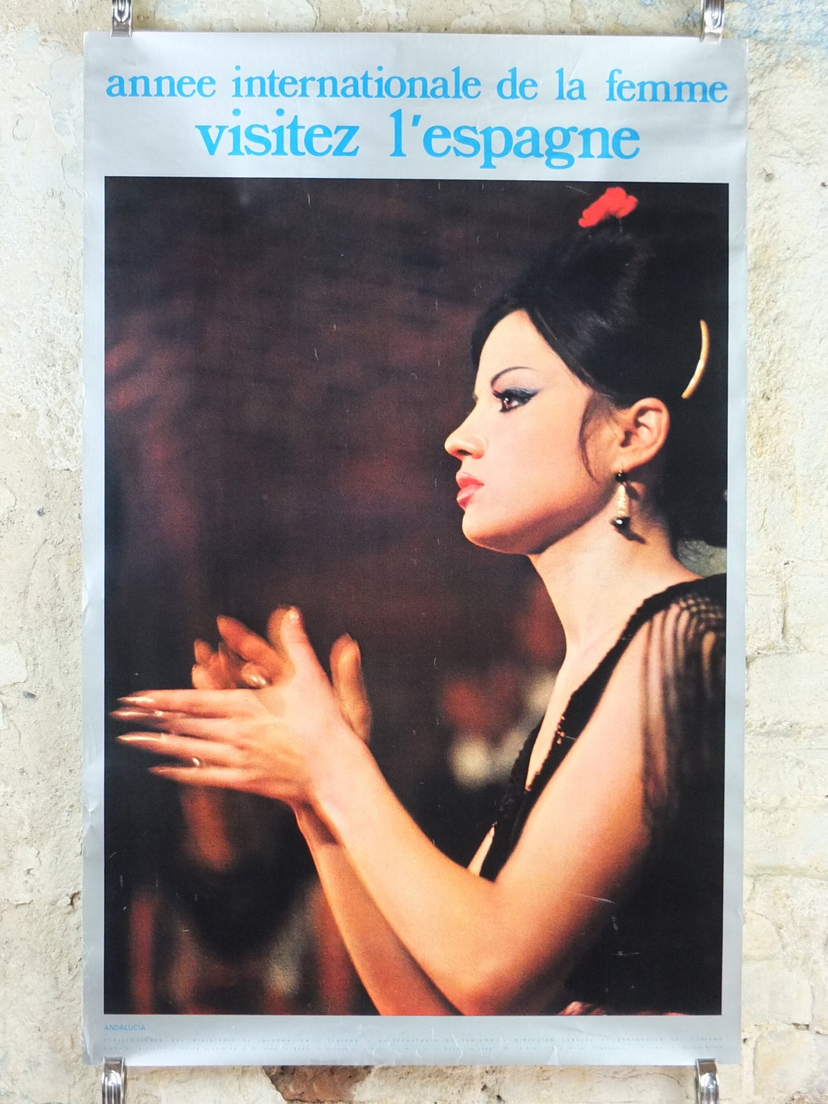 1975 International Womens Year Poster, Flamenco Andalucia Spain, annee internationale de la femme, United Nations, feminist wall art decor
