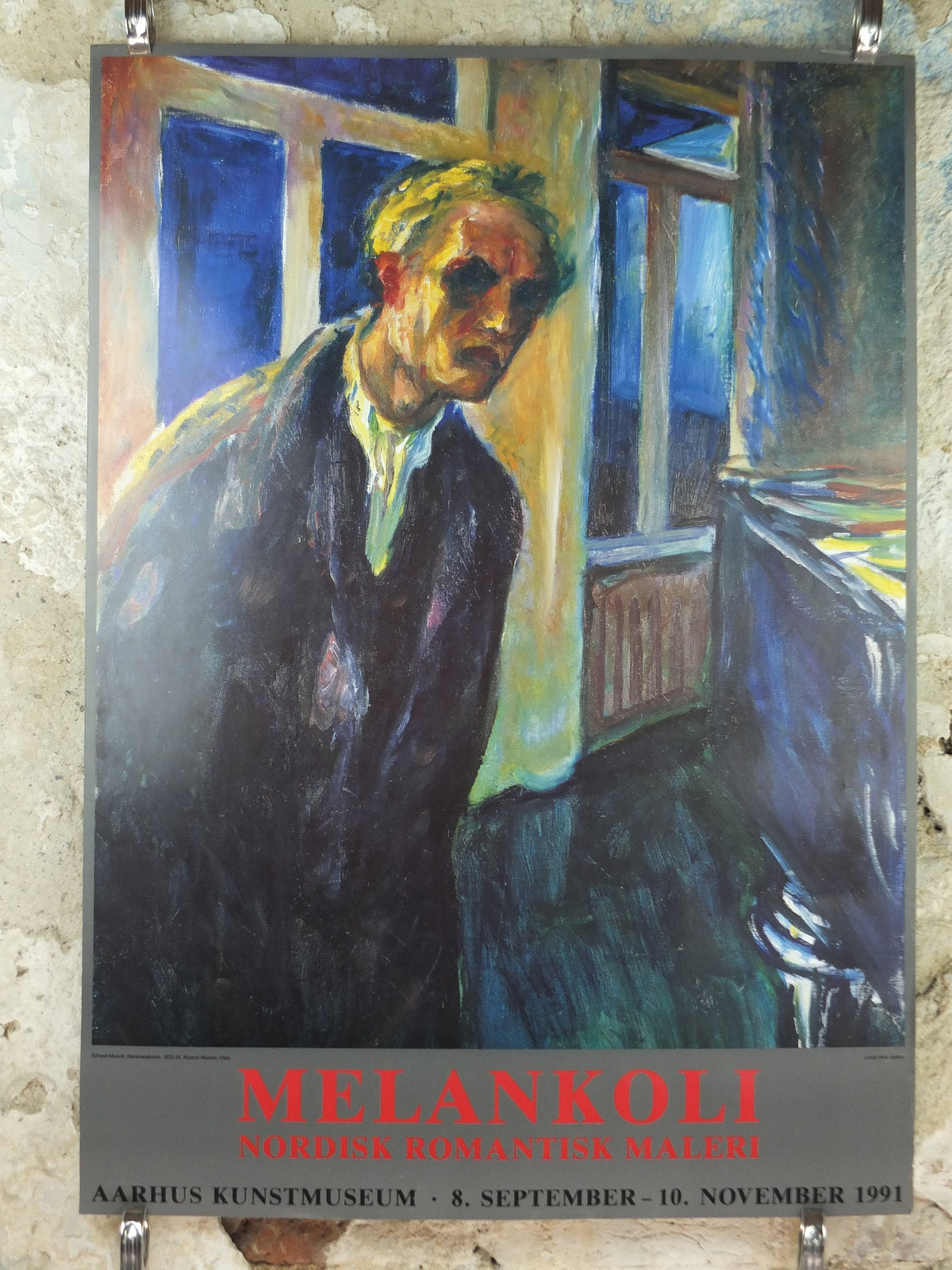 1991 Edvard Munch Poster, The Night Wanderer 1923 1924, Aarhus KunstMuseum, Expressionism, Symbolism, gallery exhibition, wall art decor