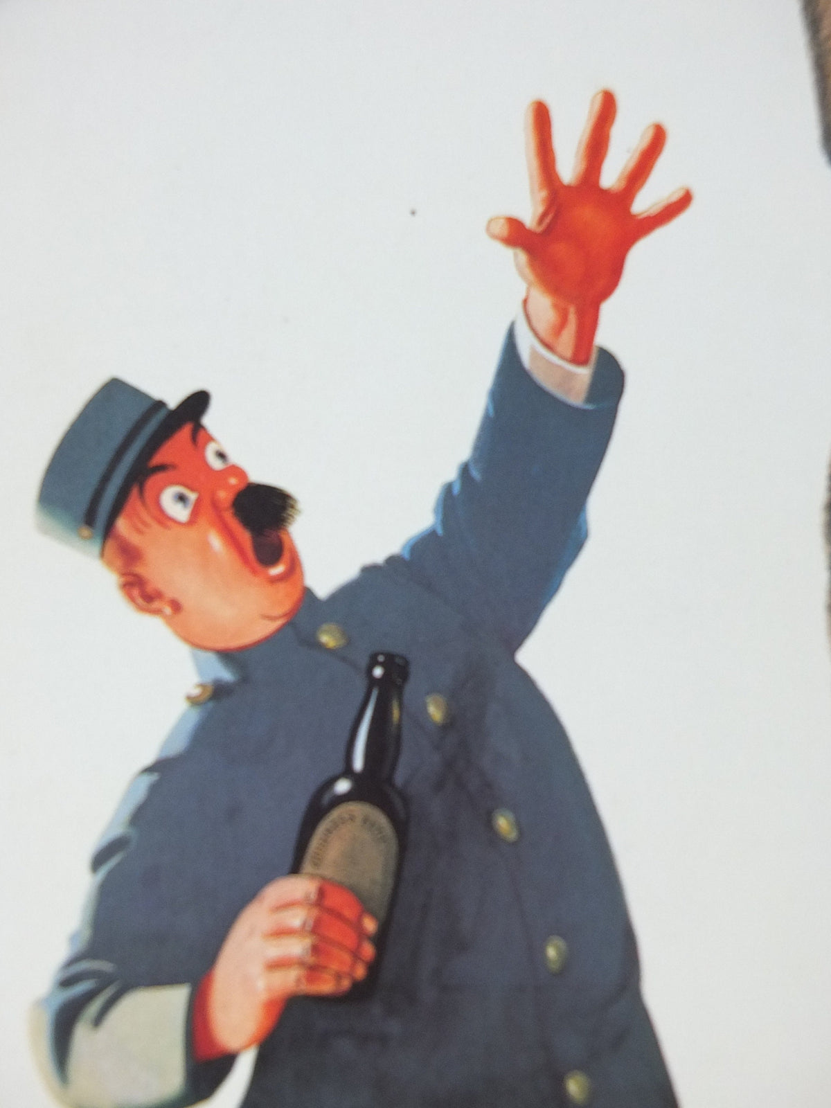 1981 John Gilroy Guinness Toucan Poster, Ostrich 1936, Guinness Zookeeper with ostrich who has swallowed his pint, wall art retro decor