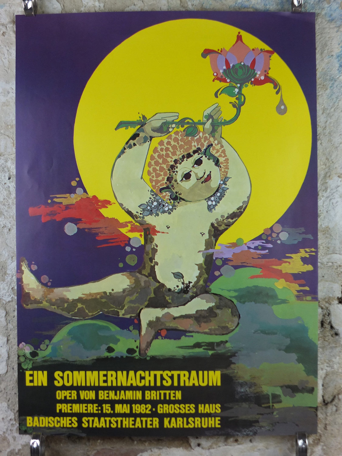 1982 Bjørn Wiinblad Poster, A Midsummer Night's Dream, William Shakespeare, Ein Sommernachtstraum, theatre wall art decor