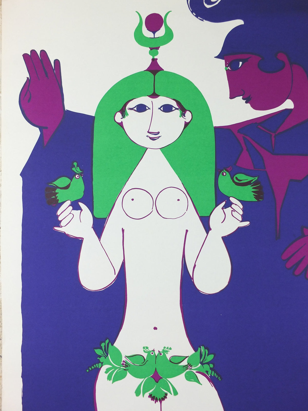 1974 Bjørn Wiinblad Poster, Caesar & Cleopatra, George Bernhard Shaw, Odense Theatre, theatre wall art decor