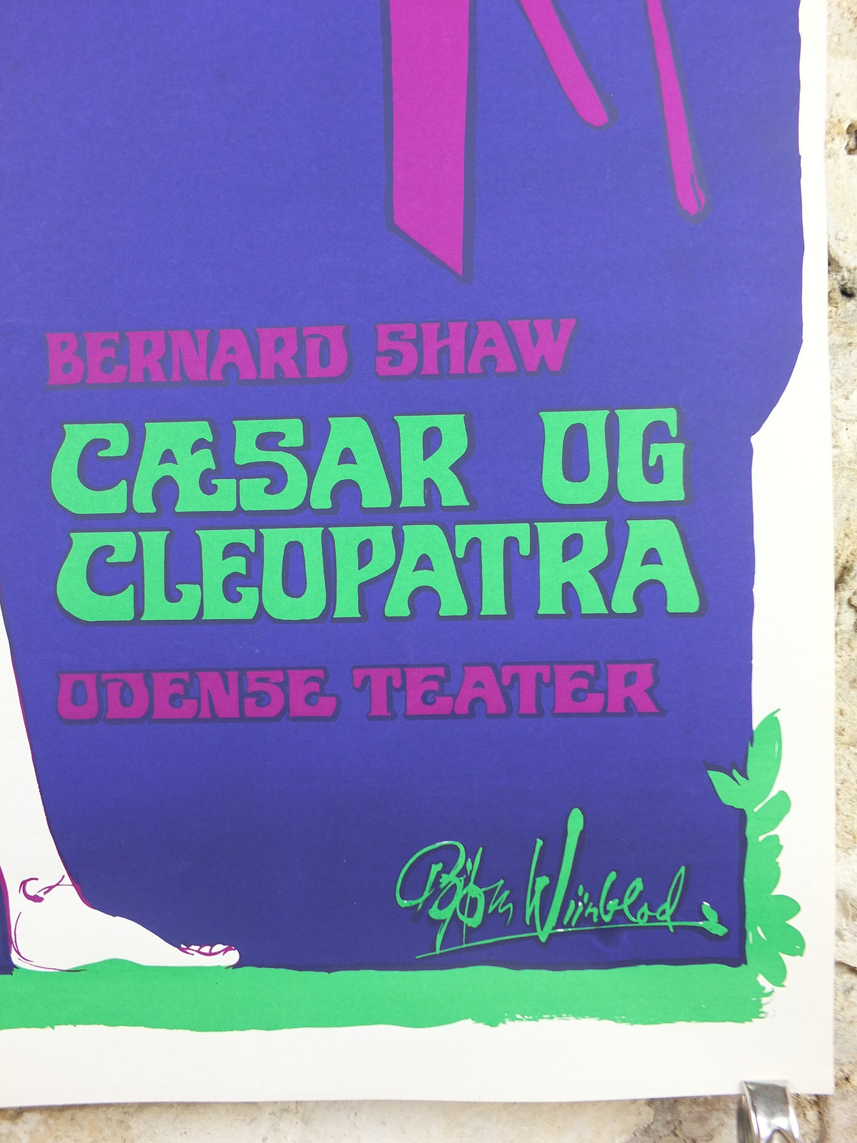 1974 Bjørn Wiinblad Poster, Caesar & Cleopatra, George Bernhard Shaw, Odense Theatre, theatre wall art decor