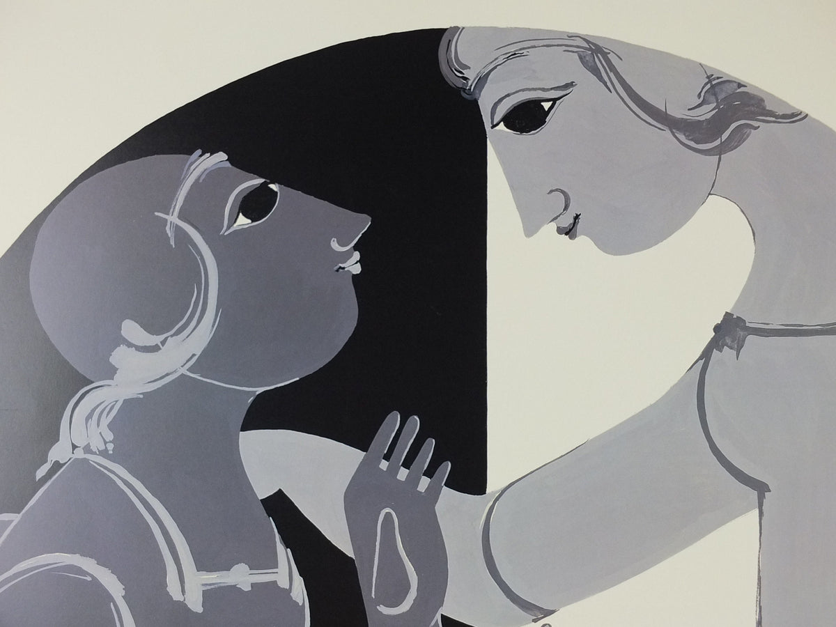 1996 Bjørn Wiinblad Poster, "As Time Goes By", a health awareness poster for Alzheimers in Dallas, health wall art decor