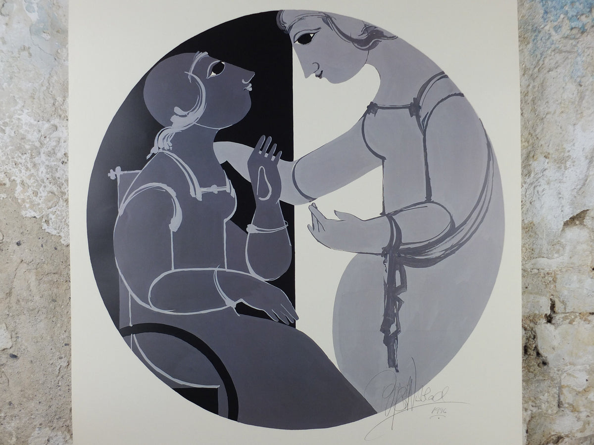 1996 Bjørn Wiinblad Poster, "As Time Goes By", a health awareness poster for Alzheimers in Dallas, health wall art decor