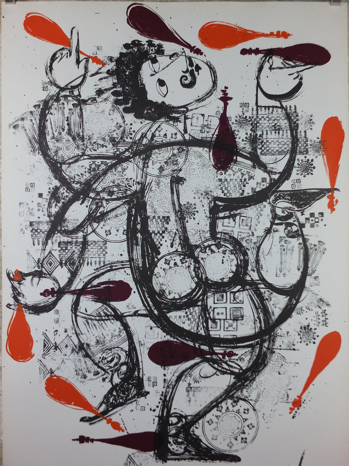 1966 Bjørn Wiinblad Poster, The Chuckle Brothers, Fratelli Spassosi, Juggling and Italian Performing Arts, theatre wall art decor