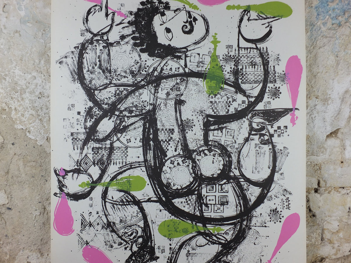 1966 Bjørn Wiinblad Poster, The Chuckle Brothers, Fratelli Spassosi, Juggling and Italian Performing Arts, theatre wall art decor